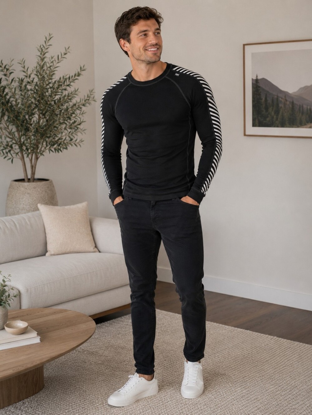 Helly Hansen Black and White Rash Guard